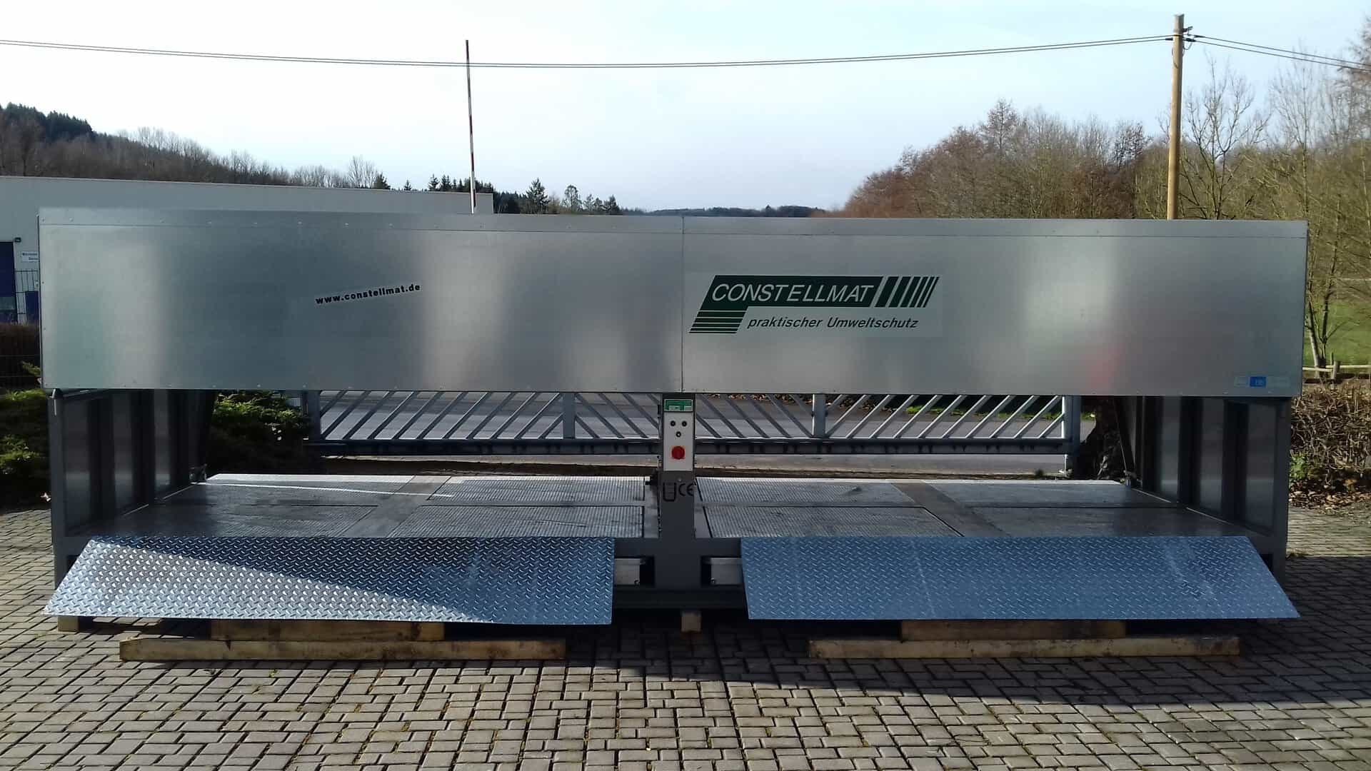 WEH FluidTech GmbH setzt auf CONSTELLMAT NC 4D 25 HS 5 Containerstellplatz CONSTELLMAT vom Typ NC 4D 25 für die Lagerung von IBC, Ölfässern oder Absetzcontainern bis 2,5 m³