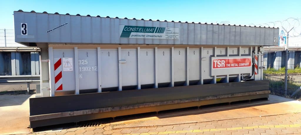 Späneentsorgung gesetzeskonform: ABNWQ 140-240 2 Containerstellplatz ABNWQ CONSTELLMAT AwSv-konforme Lagerung von Abrollcontainern