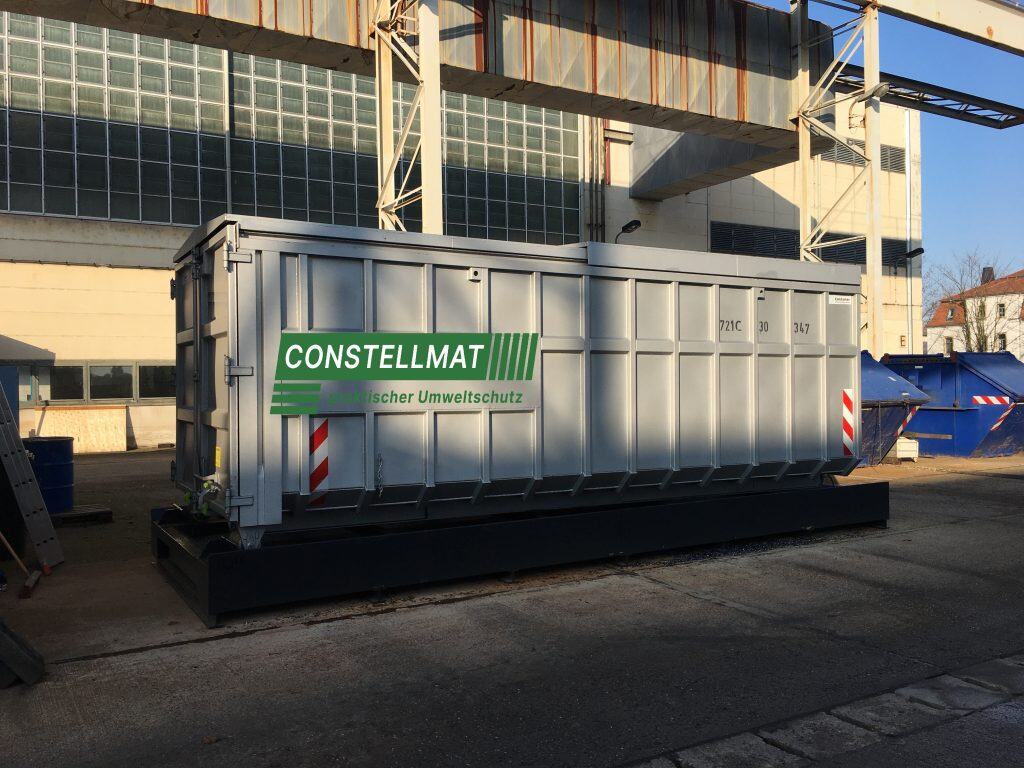 Vordachlagerung Abrollcontainer mit dem ABNW 240