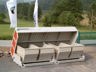 Containerüberdachung für vier IBCs oder Absetzmulden