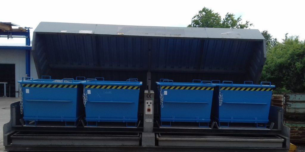 Containerstellplatz CONSTELLMAT - Containerstellplätze - Spänecontainer lagern - Metallspäne Lagerung Metallspäne - Auffangwannensystem - Späneanlage mit WHG-Schutz - Containerabdeckung - Containerüberdachung - Außenlagerung von Spänecontainer - umweltsichere Spänelagerung - Muldencontainer für wassergefährdende Stoffe